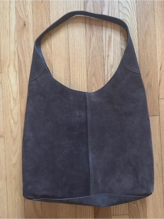 Margot Hobo chocolate brown Suede Shoulder Tote Bag (NWT) - Picture 3 of 5